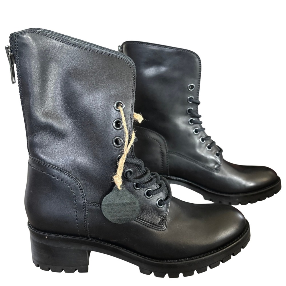 NEW Docksteps Combat Boots Women's Sz 10 Black Leather